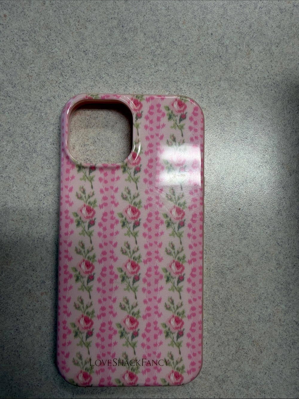 LoveShackFancy Pink Rose Stripe Floral iPhone Case